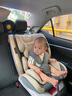 貝倍適（BAYBETSS）兒童安全座椅汽車(chē)用0-4-12歲寶寶360度旋轉嬰兒車(chē)載坐椅ISOFIX 米灰色【遮陽(yáng)棚+上拉帶+側保護】 曬單實(shí)拍圖