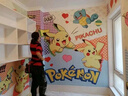 華匠天工卡通動(dòng)漫皮卡丘壁紙寵物小精靈寶可夢(mèng)酒店包廂臥室兒童房主題墻紙 膚感絲絨布 曬單實(shí)拍圖