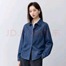 茵曼（INMAN）復古純棉舒適女裝軟牛仔襯衫百搭寬松通勤疊穿2025夏季新品襯衣 牛仔藍 M 曬單實(shí)拍圖
