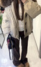圣保美連帽大毛領(lǐng)羽絨棉服女裝2025冬季新款韓版棉衣外套加厚工裝派克服 卡其色 S 曬單實(shí)拍圖