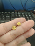 周六福幸運四葉草足金999黃金耳釘女 計價A0912975 一對 約0.91g禮物 曬單實拍圖