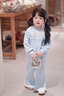 可英 GOWINBABY女童運(yùn)動(dòng)套裝2025春秋兒童運(yùn)動(dòng)服藍(lán)色女孩時(shí)髦甜美春裝衣服蕾絲 藍(lán)色 130 cm 曬單實(shí)拍圖