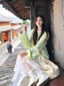 蘇雨薇新款多巴胺淺綠設計感鏤空鉤花薄款針織衫女2025新款百搭寬松罩衫 淺綠 S （80-95斤）關注店鋪送運費險 曬單實拍圖