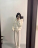 她芙（tafu）品牌女裝水貂皮草外套女2025秋冬新款時(shí)尚寬松連帽毛毛短款上衣 米白色 M  99-115斤 曬單實(shí)拍圖