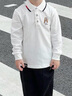 暇步士（Hush Puppies）童裝男童POLO衫25秋季兒童長(cháng)袖T恤經(jīng)典翻領(lǐng)上衣 本白 160 曬單實(shí)拍圖
