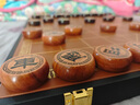 象棋實(shí)木帶棋盤(pán)黑檀木鑲嵌黃楊木中國象棋字鑲嵌雙拼高檔長(cháng)輩送禮 48黑檀緬花雙拼鑲嵌中國象棋套裝 曬單實(shí)拍圖