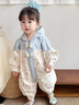 班喜迪嬰兒衣服秋裝嬰幼兒連體衣超萌寶寶哈衣爬服春秋季公主連帽外出服 米色 80cm 曬單實拍圖