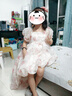眺德高 公主裙女童 夏季公主裙禮服碎花蝴蝶結(jié)拖尾連衣裙生日宴會(huì)裙 碎花蝴蝶結(jié)公主裙-粉色-130cm 曬單實(shí)拍圖