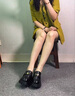ZUOSAISI品牌皮鞋女真皮厚底樂福鞋女2025秋季新品女鞋時尚英倫風單鞋女 黑色 34 曬單實拍圖