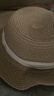 逸兼草帽女遮陽(yáng)帽夏天度假風(fēng)帽子海邊太陽(yáng)帽法式平頂大帽檐禮帽法式 草帽【凹頂卡其-米三折帶】 曬單實(shí)拍圖