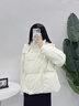 鴨鴨【都市靜奢系列】新中式流蘇羽絨服女短款冬2025最新款小個(gè)子外套 米色 M (160) 曬單實(shí)拍圖