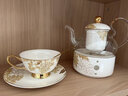 心飾園英式下午茶花茶茶具套裝玻璃泡水果茶壺蠟燭加熱花茶壺骨瓷花茶杯 樹(shù)葉-6杯碟6勺1壺1底座-禮盒裝 曬單實(shí)拍圖