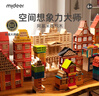 彌鹿（MiDeer）阿基米德積木兒童積木條男孩steam玩具多米諾骨牌六一兒童節(jié)禮物 500P+連接件：原木300+冷暖各100 曬單實拍圖