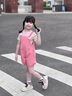 G.DUCKKIDS小黃鴨童裝女童背帶褲套裝夏季2025新款兒童衣服洋氣薄款寶寶夏裝 粉色 90 建議1~2歲【 80-90cm】cm 曬單實拍圖