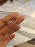 曼卡龍黃金耳釘足金星芒繞線耳飾一對簡約日常小巧 女生生日禮物 星芒繞線耳釘 0.73g 曬單實拍圖