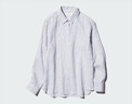 無印良品（MUJI）女式 漢麻水洗襯衫領(lǐng)長袖襯衫女士襯衣外套外衣 25年夏季女裝上衣 米白色條紋 M （160/84A） 曬單實(shí)拍圖