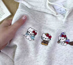 LDBE刺繡重工連帽衛衣女爆款美式復古可愛(ài)高級感寬松外套上衣秋季薄款 白灰色 M 【95斤以?xún)取?曬單實(shí)拍圖