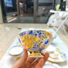 鴻喜盛世宮廷琺瑯彩萬花餐具套裝奢華碗盤組合餐具高檔骨瓷碗盤餐具套裝 琺瑯彩【金地萬花~10人】70件 曬單實(shí)拍圖