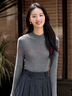 尚都比拉純羊毛氣質(zhì)羊毛衫女秋季半高領(lǐng)保暖長(cháng)袖打底衫修身內搭優(yōu)雅上衣 曬單實(shí)拍圖