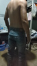 伍迪丹頓（WODYDATON）高級感牛仔褲男士2025新款彈力修身小腳褲潮牌個(gè)性印花九分休閑褲 藍(lán)色 31 【120-130斤】 曬單實(shí)拍圖