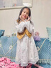 G.DUCKKIDS小黃鴨女童連衣裙春秋季兒童套裝中大童馬甲裙子兩件套女孩公主裙 白色蕾絲裙 120 尺碼5~6歲【110-120cm】 曬單實(shí)拍圖