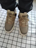 海瀾之家（HLA）男鞋秋冬季新款經(jīng)典板鞋男百搭休閑皮鞋男潮流拼色青年平底鞋子男 沙色 【現貨/皮面款】 41 曬單實(shí)拍圖