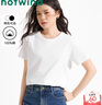 熱風（Hotwind）短袖T恤2025年夏季新款女士圓領百搭正肩內搭上衣 04白色 L 曬單實拍圖