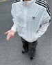adidas情侶款復古風(fēng)梭織立領(lǐng)夾克外套男女秋季阿迪達斯官方三葉草 亮白 M 曬單實(shí)拍圖
