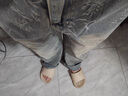 衣然呈品直筒牛仔褲男痞帥高級(jí)感彎刀褲潮流顯瘦寬松男褲春秋新款休閑褲子 淺藍(lán)色 XL 【建議135-150斤】 曬單實(shí)拍圖