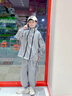 G.DUCKKIDS兒童裝男童春裝套裝春秋款2025新款春季運(yùn)動衣服中大童男孩酷帥氣 灰色 150 cm 曬單實拍圖