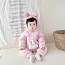 班喜迪【三防】嬰兒羽絨服連體衣冬季寶寶衣服白鴨絨連帽外出服秋冬爬服 粉色 80 曬單實(shí)拍圖
