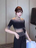 皮爾卡丹（pierre cardin）桑蠶絲短袖t恤女2025新款夏裝媽媽圓領(lǐng)短款真絲上衣薄款針織小衫 米白色版 L 建議110-120斤 曬單實(shí)拍圖