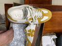 VIZ零膠環(huán)保復古運動(dòng)手工縫制德訓鞋貼布繡女2025新款早秋0膠鞋芥末黃37 曬單實(shí)拍圖