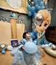 G.DUCKKIDS童裝女童愛莎連衣裙春秋兒童裙子洋氣公主裙小女孩長款加絨禮服裙 藍(lán)色-春秋款 100 建議90-100cm3-4歲 曬單實拍圖