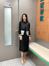 Dudant奢侈高檔品牌連衣裙2025年新款女氣質(zhì)時尚酒紅色赫本風小黑裙禮服 酒紅色【七分袖】 M 曬單實拍圖