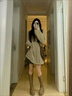 DAVEY MODE秋季穿搭女套裝氣質設計感開衫鏤空針織衫毛衣女高腰百褶裙套裝女 鏤空毛衣+送腰帶 M 建議90-110斤 曬單實拍圖