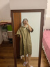 德瑪納【兔耳朵拼接】夏季呼吸感純棉寬松腰遮肉短袖中長款女式連衣裙 曬單實拍圖