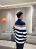 鋒范保羅品牌男裝純棉長(zhǎng)袖T恤Polo衫寬松大碼翻領(lǐng)條紋襯衣翻領(lǐng)T恤 紅色 2XL 建議155斤-175斤 曬單實(shí)拍圖