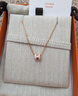 愛(ài)馬仕（HERMES）Mini Pop H項鏈 玫瑰金鏈條橢圓立體琺瑯項鏈送女友教師節送禮 粉色玫瑰金H147992FO85 鏈長(cháng)40cm吊墜0.7*0.9cm 曬單實(shí)拍圖