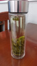 蘇泊爾（SUPOR）玻璃杯茶水分離男士水杯雙層高硼硅玻璃耐高溫大容量泡茶杯子禮物 行硯黑320mL 曬單實(shí)拍圖