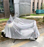 備美雨衣電動電瓶自行車長款全身防暴雨女款透明加厚加大騎行專用雨披 太陽花【長效防雨】 3XL-無鏡套【推薦小型電動車】 曬單實(shí)拍圖