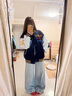 韓惠芷美式復(fù)古國潮棒球服外套女字母刺繡寬松休閑學(xué)生百搭情侶夾克上衣 A85藏青春秋 【雙層有內(nèi)里】 L 【建議100-125斤】 曬單實(shí)拍圖