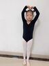 舞東方兒童舞蹈服女童長(cháng)袖連體服秋冬考級形體服幼兒中國舞練功服體操服 黑色-長(cháng)袖 110 (身高105-110厘米) 曬單實(shí)拍圖
