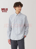 無印良品（MUJI）女式棉水洗牛津紐扣領(lǐng)長袖襯衫女士襯衣外套上衣25年秋季女裝 薩克森藍條紋 M （160/84A） 曬單實拍圖