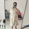 棉綢睡裙女夏薄款2025新款睡衣韓版甜美少女網(wǎng)紅家居外穿裙子QM 白底彩花2301 均碼 (90-140斤內穿) 曬單實(shí)拍圖