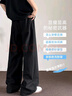 Foss Phil日式亞麻山本褲男士夏季薄款寬松垂感透氣冰絲運(yùn)動闊腿休閑長褲子 DJS-Q2583黑色 XL 【建議135斤-145斤】 曬單實(shí)拍圖