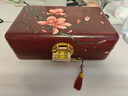 夢(mèng)佳家畫(huà)（MEJJHUA）血檀木實(shí)木首飾盒訂婚彩禮盒珠寶五金手飾收納盒精致高檔結婚禮物 【玉蘭花開(kāi)】卡其色內襯 曬單實(shí)拍圖