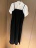 無(wú)印良品（MUJI）女式 易干 平紋 吊帶連衣裙 女裝裙子春季 長(zhǎng)裙 美拉德 黑色 S (155/80A) 曬單實(shí)拍圖