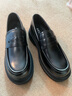 百麗（Belle）厚底正裝德比鞋男一腳蹬商務(wù)樂(lè )福皮鞋A1696DM4預售 黑色 40 (250mm) 曬單實(shí)拍圖