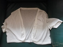 奧洛黛婭冰絲針織開(kāi)衫女薄款短袖小外搭披肩遮陽(yáng)罩衫短款外套上衣配吊帶 白色款 XL 175 曬單實(shí)拍圖